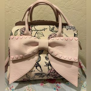 Betsey Johnson Pink Floral Bow Shoulder Bag